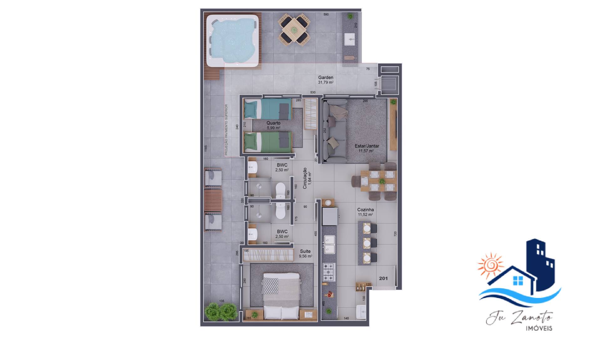 Apartamento à venda com 2 quartos, 58m² - Foto 3