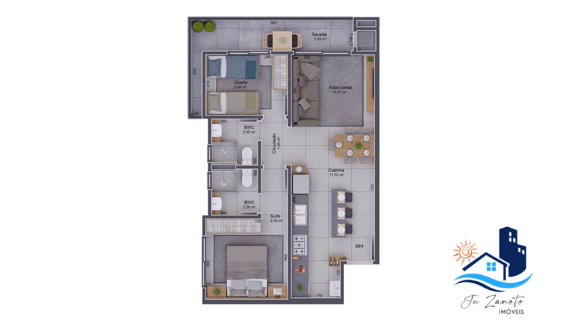 Apartamento à venda com 2 quartos, 59m² - Foto 4