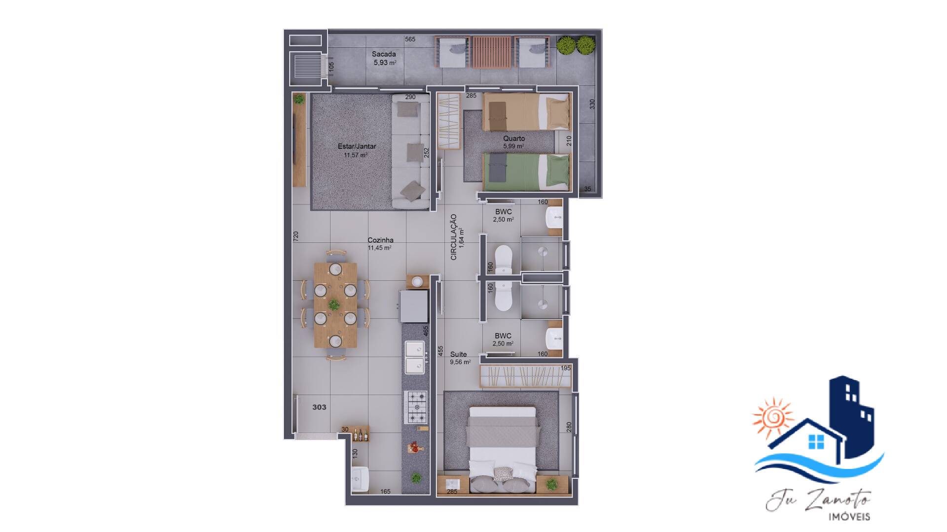 Apartamento à venda com 2 quartos, 59m² - Foto 6