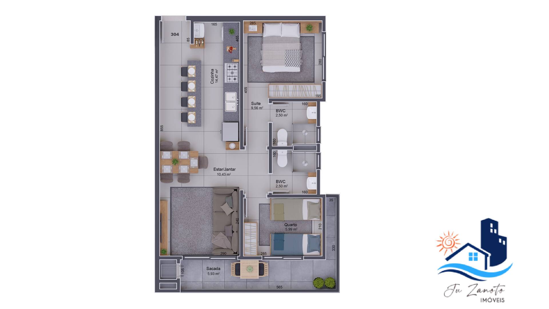Apartamento à venda com 2 quartos, 59m² - Foto 7