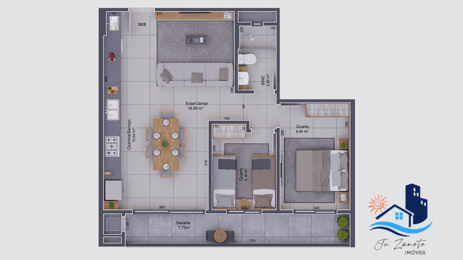 Apartamento à venda com 2 quartos, 59m² - Foto 8