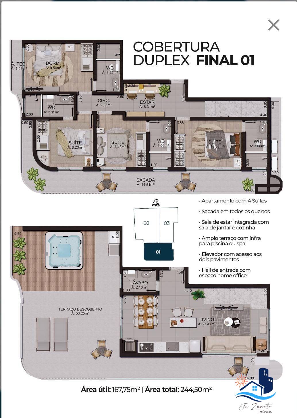Apartamento à venda com 4 quartos, 167m² - Foto 2
