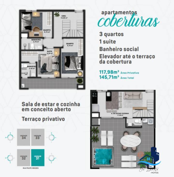Cobertura, 3 quartos, 117 m² - Foto 4